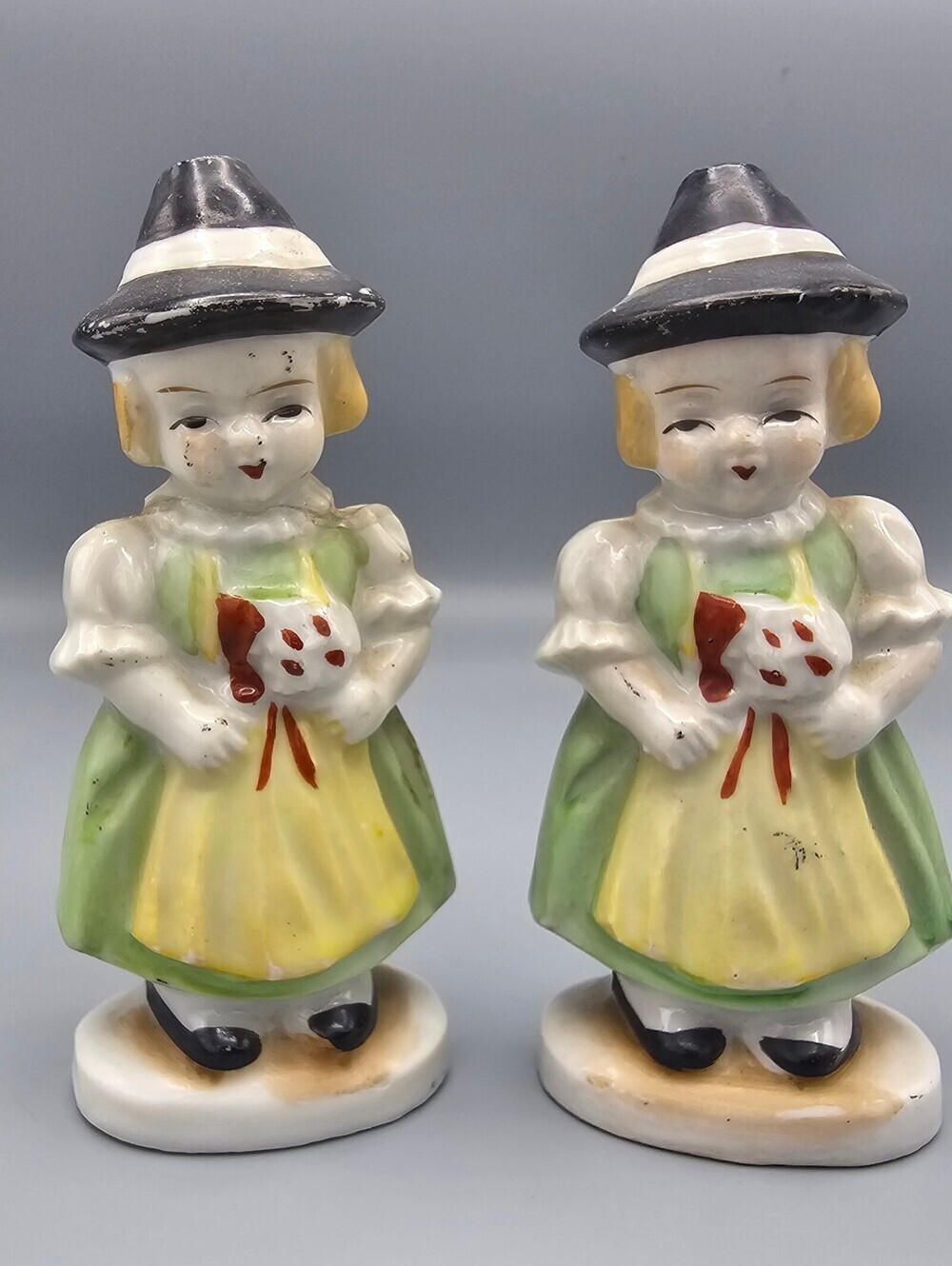 Vintage Made in Japan Ceramic Girl Salt and Pepper Shakers